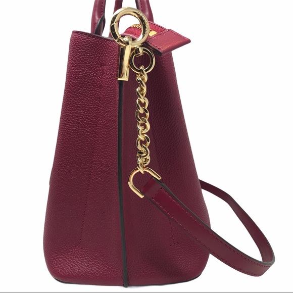 MICHAEL KORS Arielle Lg Satchel, Leather Berry NWT - Picture 8 of 15